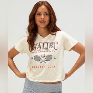 NWT RSQ Womens Malibu Tennis Tee in Color Natural Size Large